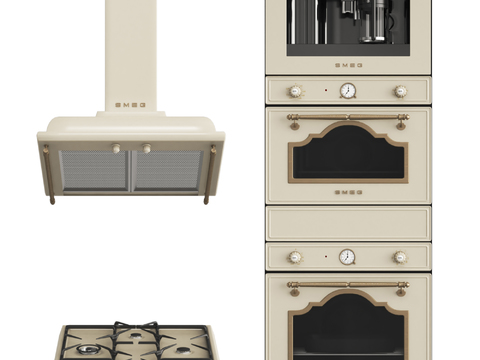 European-style range hood oven dishwasher