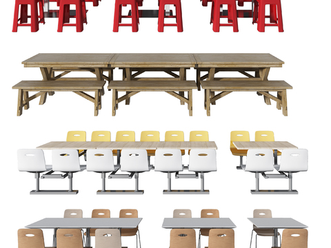 Modern canteen public dining tables and chairs