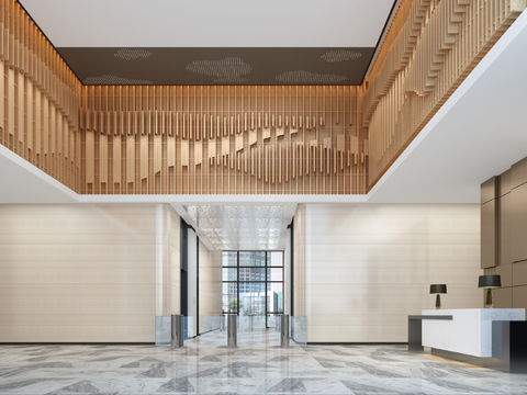 Modern office lobby front desk