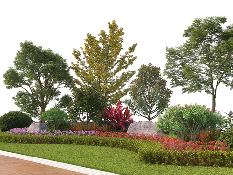 Modern green plant landscaping sketch