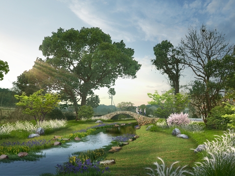 modern park garden psd