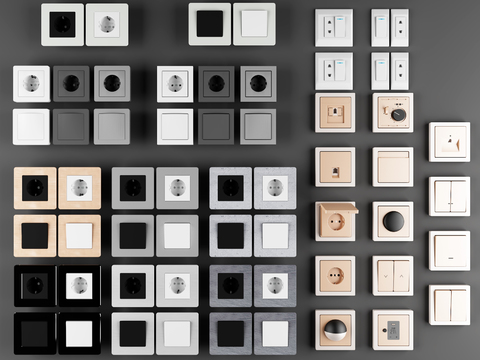 Modern socket double control single control switch combination