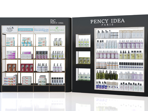 Modern cosmetics shelf display cabinet