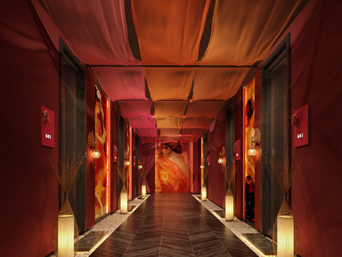 Southeast Asia SPA Club Corridor