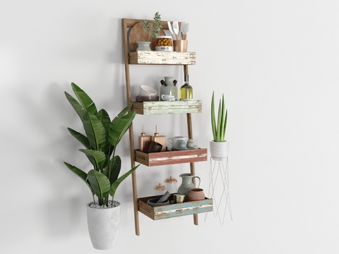 Nordic Solid Wood Storage Rack Free