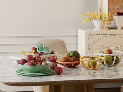 Fruit Fruit Plate Pomegranate Pear Hami Melon Peach