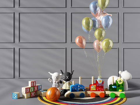 Modern toy car balloon ornaments combination