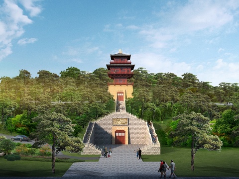 Chinese Ancient Temple Pagoda