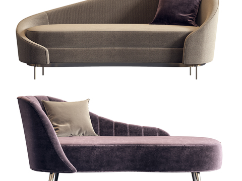 Modern fabric chaise longue