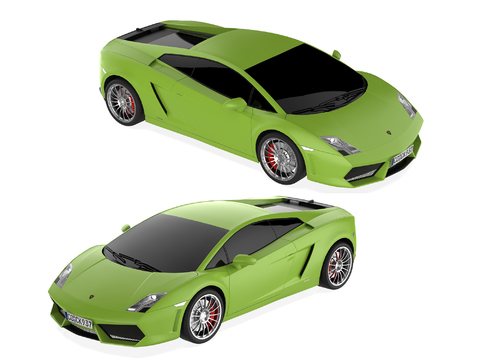 Green Lamborghini sports car