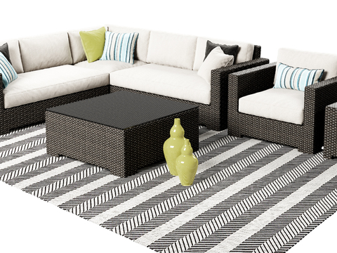 Modern Rattan Outdoor Sectional Sofa