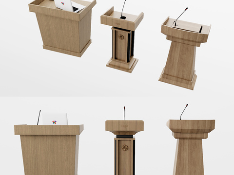 Solid wood podium