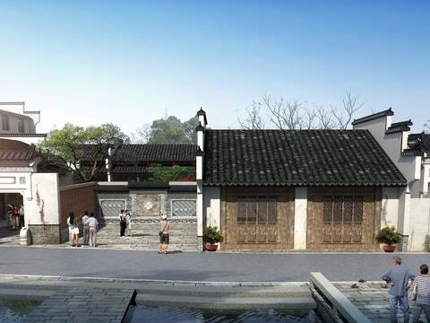 Chinese-style residential house self-built psd