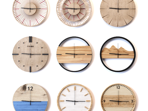 Nordic solid wood clock wall clock