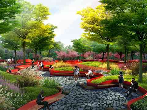 modern park garden green plant psd