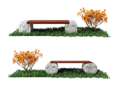 Modern outdoor stone bench