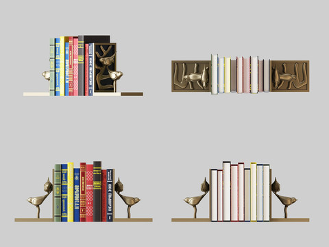 Modern Bird Metal Bookshelf Books