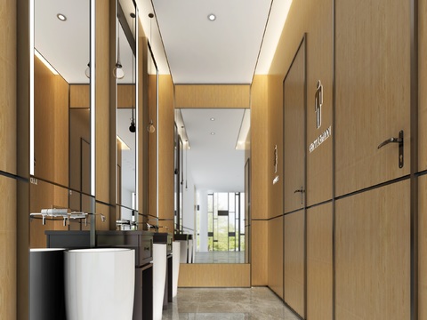 modern office public toilet