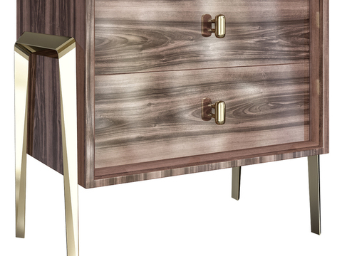 New Chinese Affordable Luxury Style Metal Solid Wood Bedside Table Free