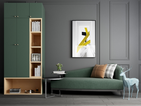 Nordic Fabric Chaise Lounge Bookcase