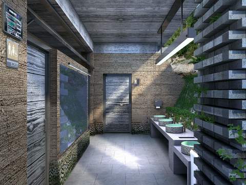 modern public toilet restroom psd