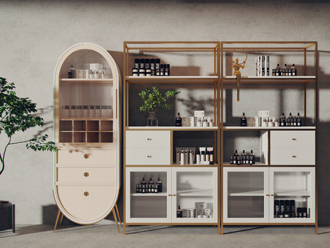 Modern cosmetics store container shelf