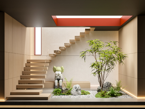 modern stairwell aisle d model