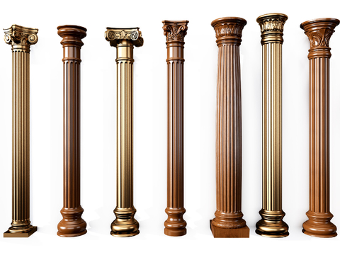 European-style solid wood Ioni Roman column