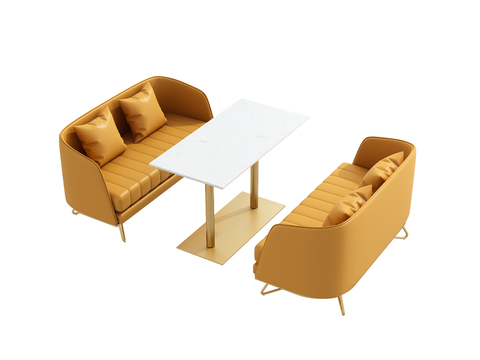 Nordic Leather Casual Card Seat Table and Chair