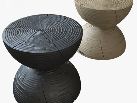 Neo-Chinese Style Creative Wooden Pile Round Stool Free