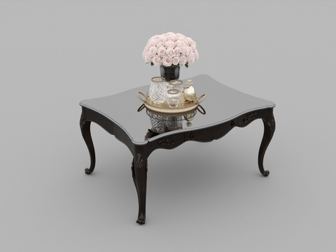 Jane European solid wood carved tea table for free