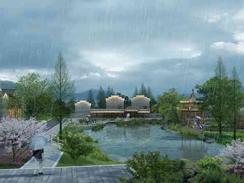 Chinese Wetland Garden psd