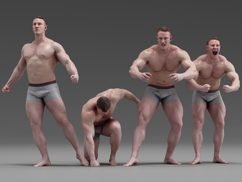 Modern Sports White Muscle Man