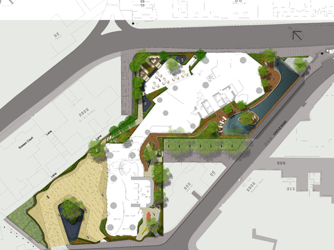 modern wetland park plan psd