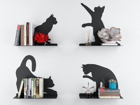 Modern Cat Style Wall Cabinet Bookshelf