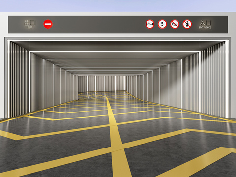 Modern underground garage entrance