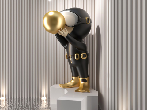 Modern cartoon character sculpture