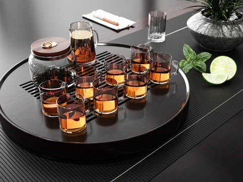 Modern glass tea set