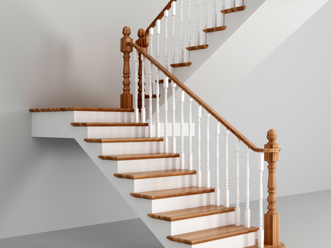 European-style solid wood staircase