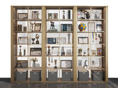 Modern Certificate of Merit, Trophy, Certificate of Honor, Display Cabinet