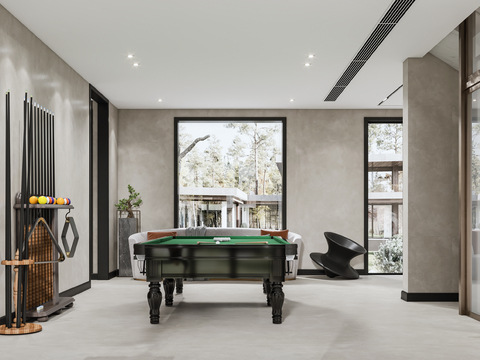 Modern basement billiard room