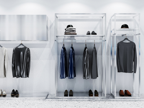 Modern Menswear Shelf Model Clothing