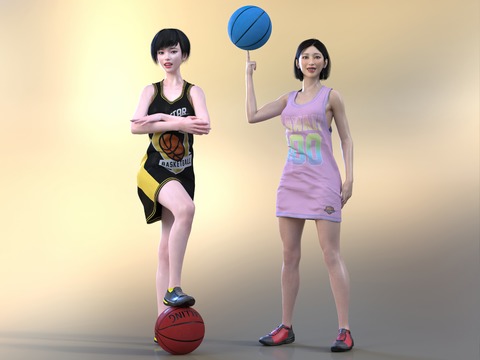 Playing basketball for girls