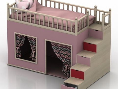 Modern Simple Pink Princess Kids Bed Free