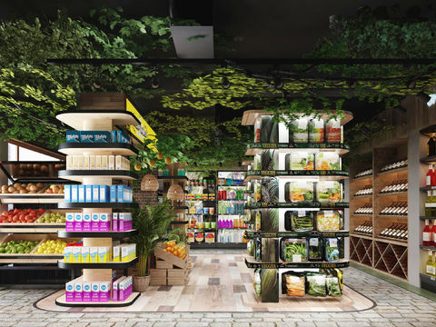 Modern Fresh Fruit and Vegetable Supermarket