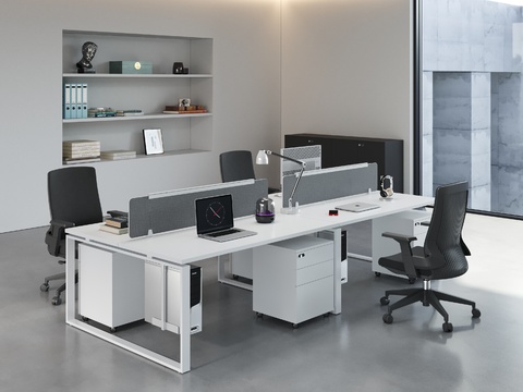 Screen card office desk and chair