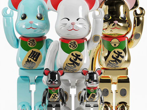 Modern lucky cat sculpture