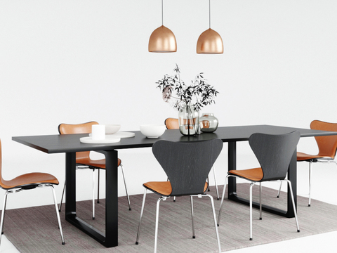 Modern Dining Table and Chair Combination Free