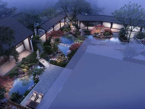 New Chinese Garden Landscape psd