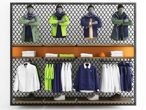 Men's Clothing Display Rack Display Cabinet